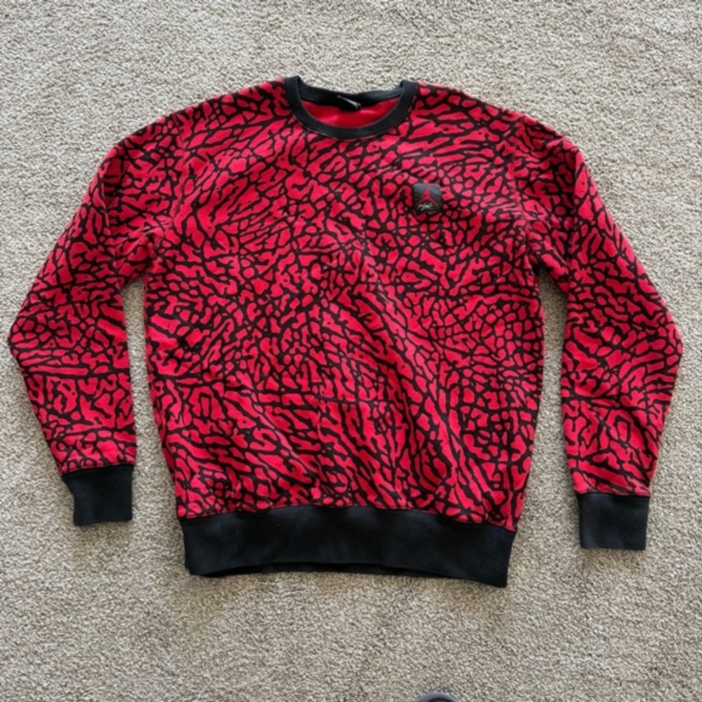 Vintage 90s Nike Air Jordan Prime Flight Elephant Print Sweatshirt XL 585543 695